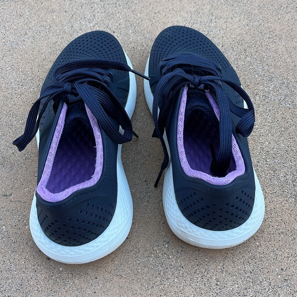 Crocs Lace Up Shoes Lite Ride Navy Blue Women’s Size 8 Sneakers Travel - Picture 4 of 10